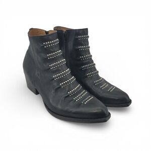 Calleen Cordero Womens 8.5 Tiba Short Boot Studded Leather Black Ankle EUC